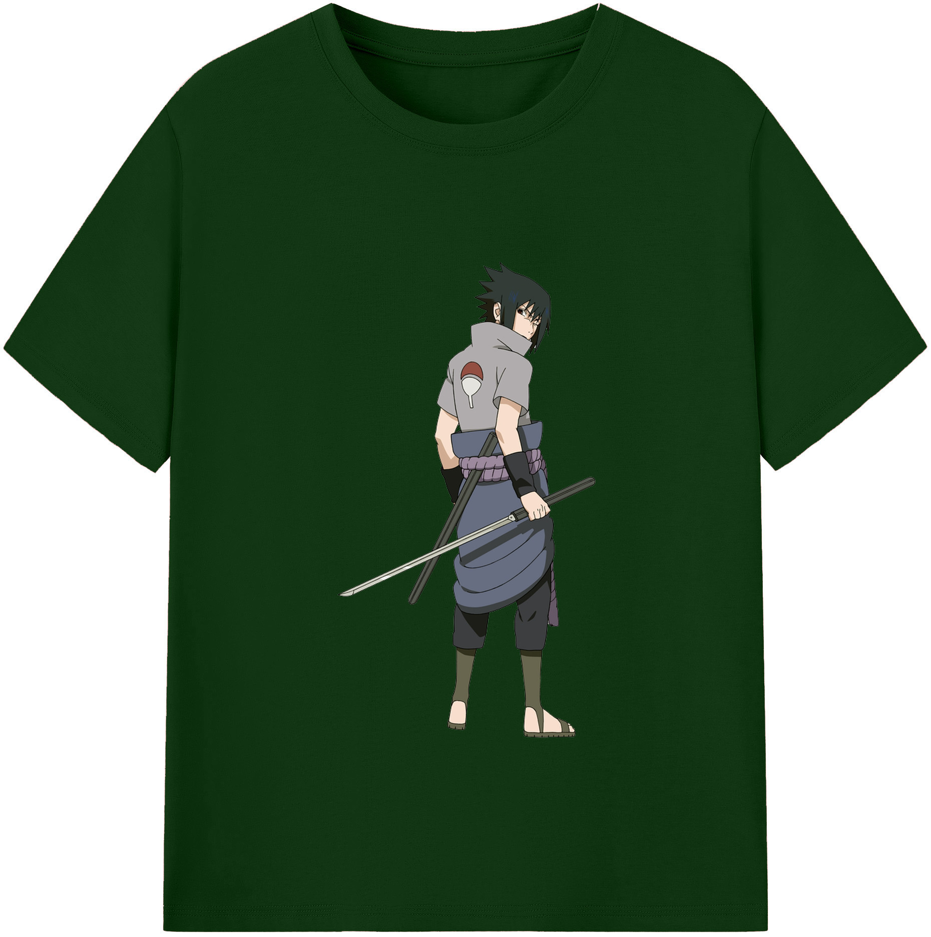 （画像用） NARUTO -ナルト- うちは サスケ Uchiha Sasuke 綿100％半袖Tシャツ（フロントプリント）